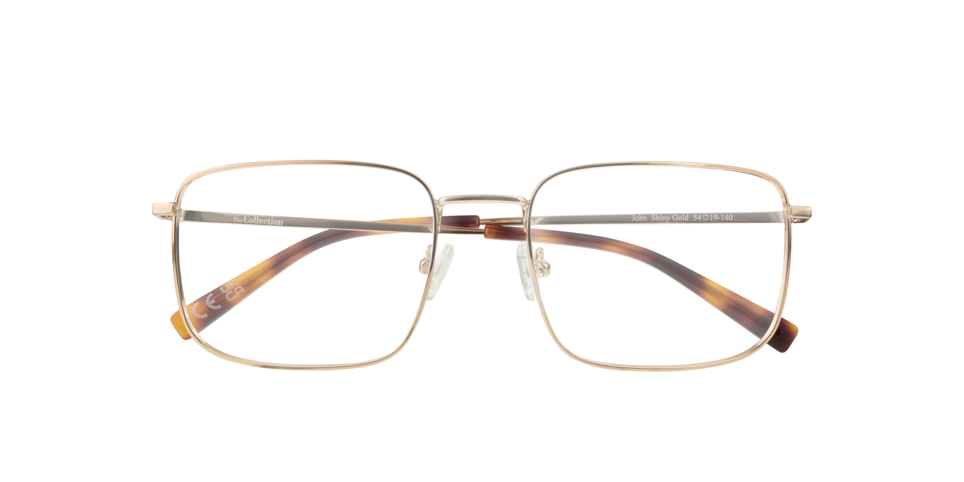 John Shiny Gold MetalEyeglass Frames for Glasses Direct, Closed View