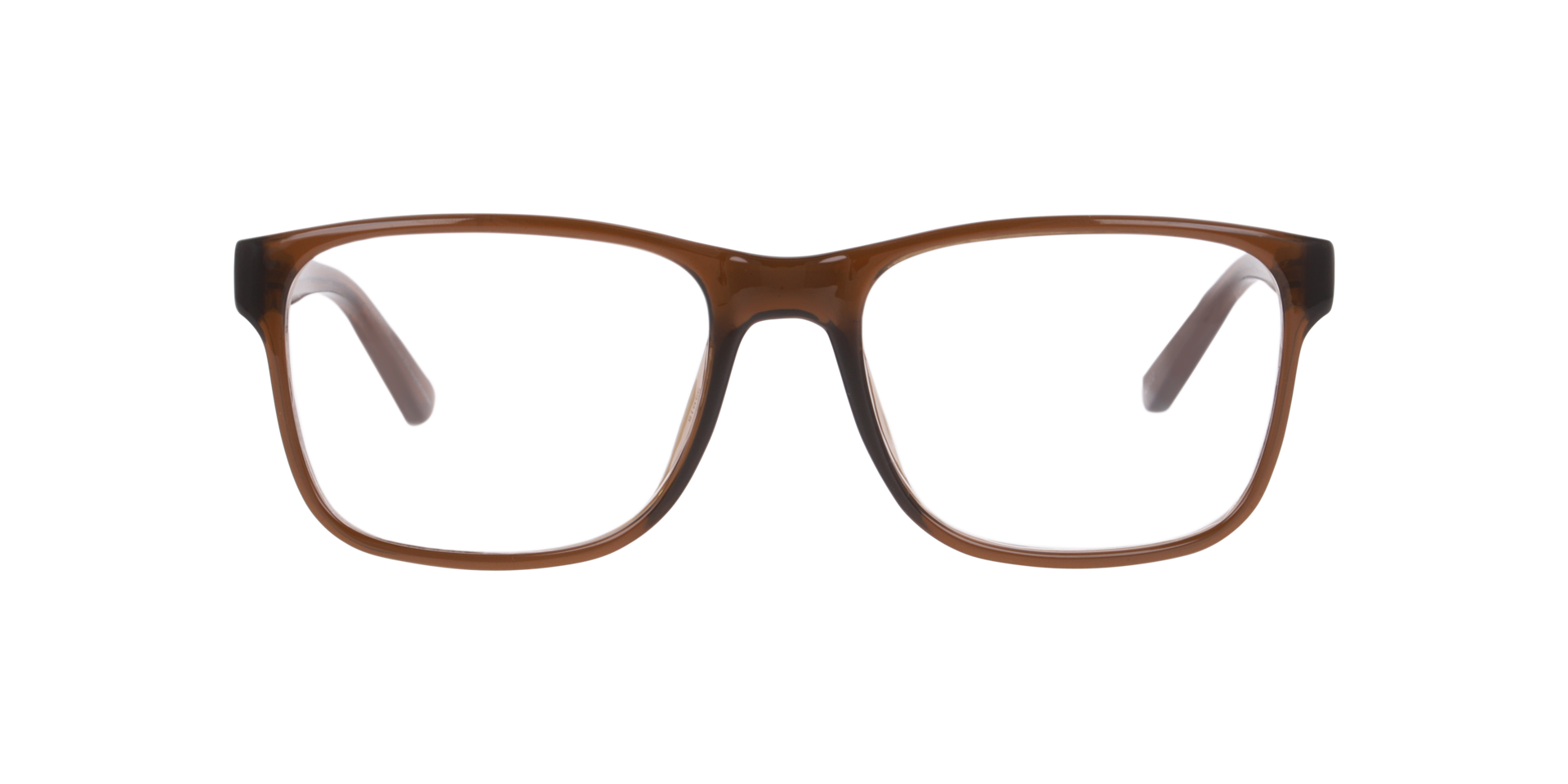 Noah Transparent Brown PlasticEyeglass Frames for Glasses Direct, Front View
